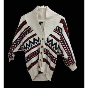 Forever 21 Button Down Cardigan 3/4 Sleeve/Southwest Flair/Chunky/Comfy/Size S